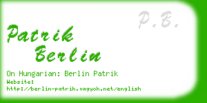 patrik berlin business card